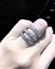 #EternityByLVNA |  Assher Solitaire Half Eternity Diamond Ring 18kt