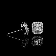 #LVNA2024 | Medium Emerald Halo Diamond Stud Earrings 14kt