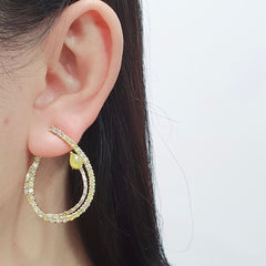 #TheSALE | Pear Yellow Overlap Diamond Earrings 14kt