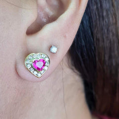 #TheSALE | Heart Ruby Diamond Earrings 14kt