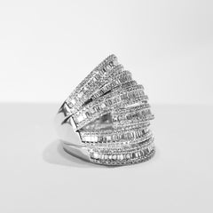 Baguette Studded Statement Diamond Ring 14kt