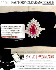 #LVNA2024 | Natural Red Burmese Ruby Gemstones Diamond Engagement Ring 18kt