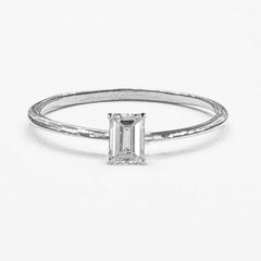 DENISE | 0.30ct Emerald Cut Solitaire Diamond Engagement Ring 14kt