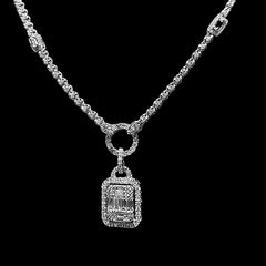 Emerald Drop Eternity Tennis Diamond Necklace 14kt