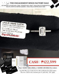 1.64ct E VS1 Emerald Cut Paved Diamond Engagement Ring 14kt IGI Certified