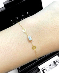 #LVNA2024 | 0.30ct G VS2 Radiant Cut Solitaire Bezel Diamond Bracelet 14kt