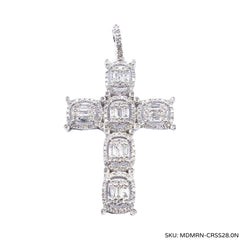 #TheSALE | Cross Oval Baguette Diamond Necklace 14kt