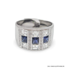 #TheSALE | Asscher Blue Sapphire Men’s Diamond Ring 14kt