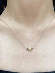 #LoveLVNA | Round Pink HOPE Natural Pearl Diamond Necklace 14kt