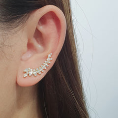 #LVNA2024 | Golden Marquise Crawler Diamond Earrings 18kt