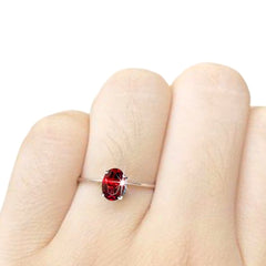 JANETTE | Oval Red Ruby Gemstones Ring 14kt