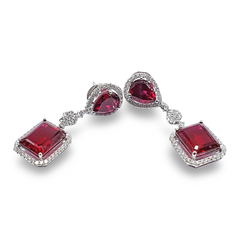 #TheSALE | Pear Emerald Ruby Nano Diamond Earrings 14kt