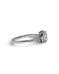 1.00ct L SI1 Cushion Cut Halo Paved Diamond Engagement Ring 14kt GIA Certified | CLR