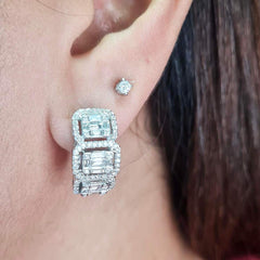 #TheSALE | Trio Emerald Halo Diamond Earring 14kt
