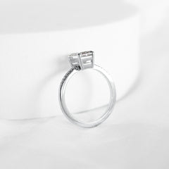 #LoveIVANA | 1.59ct H VS1 Emerald Cut Paved Diamond Engagement Ring 14kt IGI Certified#LoveIVANA