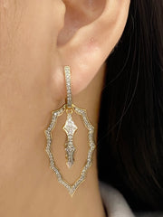 #LVNA2024 | Golden Tear Drop Dangling Statement Diamond Earrings 18kt