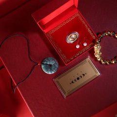 The Vault | Genuine Natural Hand Carved Jadeite Zodiac Necklace & Pearl Earrings & Gold Filled Piyao Bracelet & 24K Lucky Golden Boat & LVNA Signatures™️ Gold Bar (999.9au)