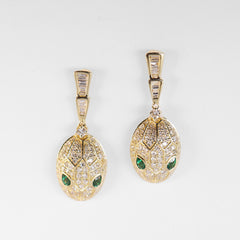Golden Serpent Diamond Earrings 14kt