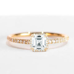 ANDREA | Halo Paved Diamond Engagement Ring