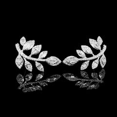 Floral Deco Statement Diamond Earrings 14kt