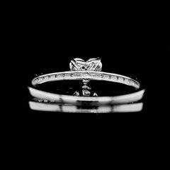0.51ct D SI2 Heart Cut Paved Diamond Engagement Ring 14kt GIA Certified