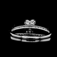 0.50ct D SI2 Heart Cut Paved Diamond Engagement Ring 14kt GIA Certified