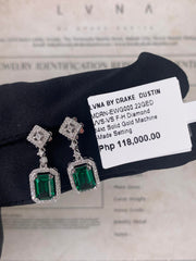 #LoveIVANA | Green Emerald Dangling Gemstones Diamond Earrings 14kt