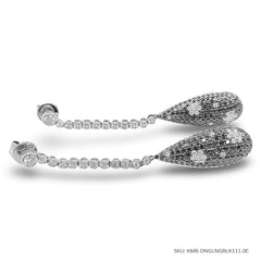 #TheSALE | Black Tear Drop Dangling Diamond Earrings 18kt