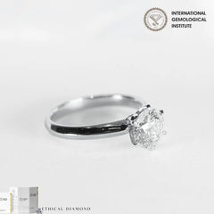 1.27ct G VS1 Round Center Diamond Engagement Ring 14kt IGI Certified
