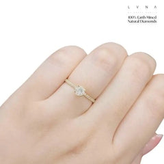 0.61ct I I1 Round Paved Diamond Engagement Ring 14kt