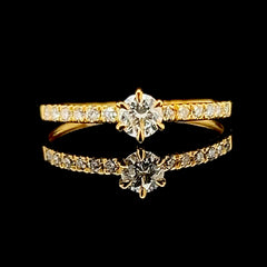 CLR | 0.60cts I SI Round Brilliant Diamond Engagement Ring 14kt