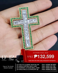 #LVNA2024 | Emerald Religious Cross Pendant Diamond Necklace 14kt