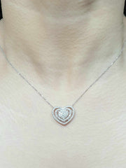 #LoveLVNA | Classic Heart Double Halo Paved Diamond Necklace 14kt