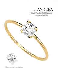 ANDREA | 0.25ct Asscher Cut Solitaire Diamond Engagement Ring 14kt