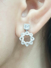 Spiral Square Multi-Wear Diamond Earrings 14kt