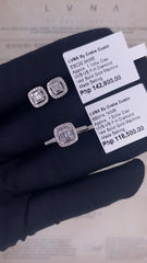 Classic Cushion Stud Paved Diamond Jewelry Set 14kt