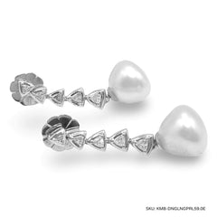 #TheSALE | Pearl Dangling Diamond Earrings 14kt