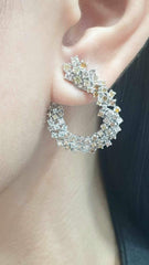 CLEARANCE BEST | Rare Colored Diamonds Cluster Overlap Diamond Earrings 14kt