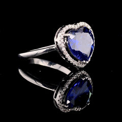 #LVNA2024 |  Heart Blue Sapphire Gemstones Diamond Ring 14kt