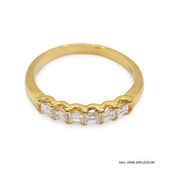 #TheSALE | Golden Half Eternity Emerald Diamond Ring 14kt