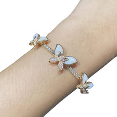 The Ivana Trinity Butterfly Mother of Pearl Paved Diamond Bracelet Bangle 18kt | Editor’s Pick