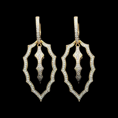 #LVNA2024 | Golden Tear Drop Dangling Statement Diamond Earrings 18kt