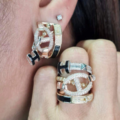 #TheSALE | Multi-Tone Black H Deco Statement Diamond Jewelry Set 14kt