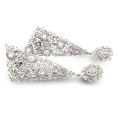 #TheSALE | Cluster Shape Chandelier Studded Dangling Diamond Earrings 14kt