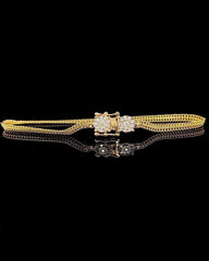 #LVNA2024 Golden Twin Small Round Lock Unisex Diamond Bracelet 18kt