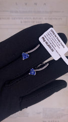 #LoveLVNA | Natural Blue Sapphire Gemstones Hoop Dangling Diamond Earrings 18kt