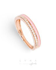 #LVNA2024 | Rose Eternity Round Pink Enamel Diamond Ring 18kt