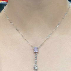 #LVNA2024 | LVNA Signatures Pink Brilliant Radiant Cut Paper Clip Drop Diamond Necklace 18kt
