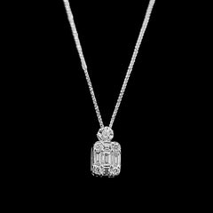 #LVNA2024 | Round Emerald Invisible Setting Diamond Necklace 18kt