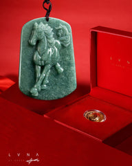 THE VAULT | Genuine Natural Horse Hand Carved Jadeite Necklace